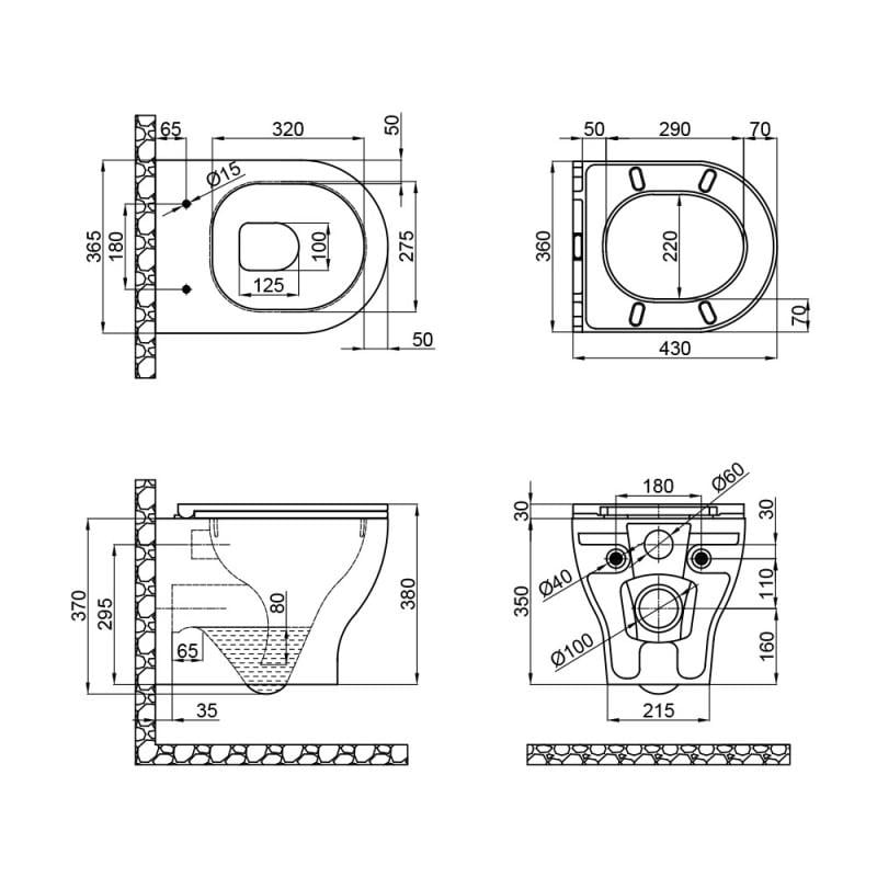 Унитаз подвесной Q-tap Aries QT0333063ERW безободковый с сиденьем с микролифтом (76062) - фото 2