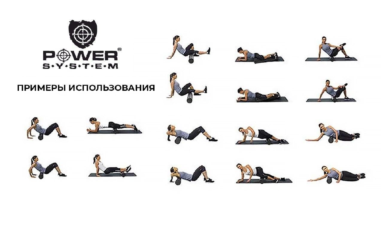 Массажный ролик для фитнеса и аэробики Power System Fitness Roller PS-4074 Grey - фото 5