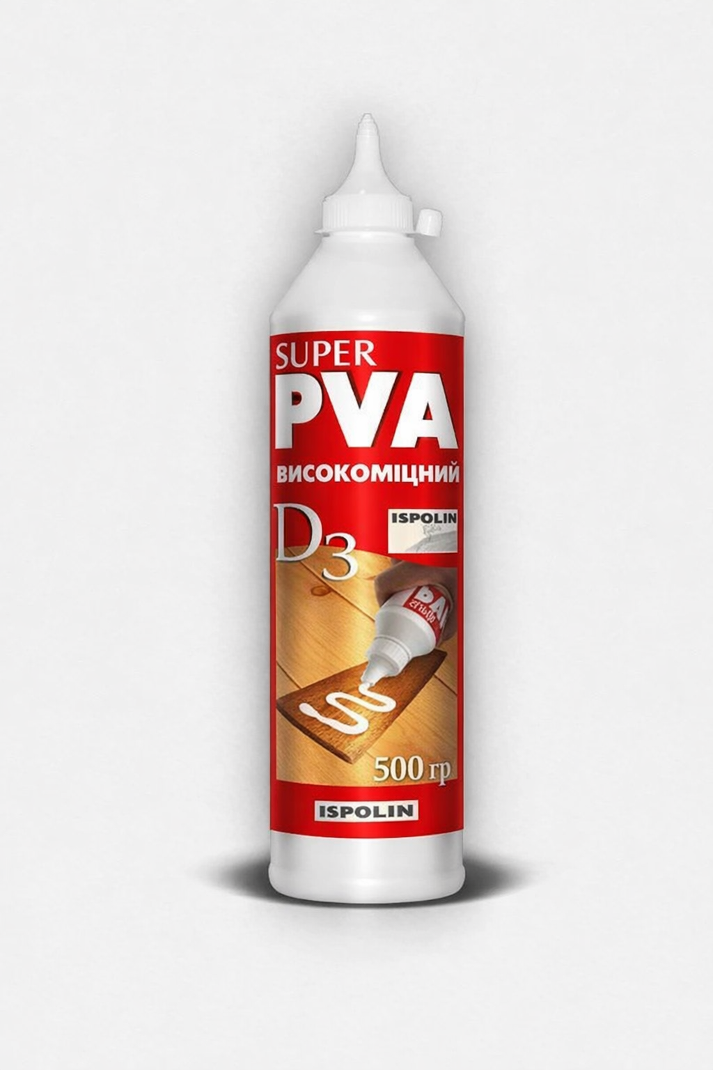 Клей ПВА Ispolin D-3 влагостойкий для паркета и линолеума 500 мл (28716308)