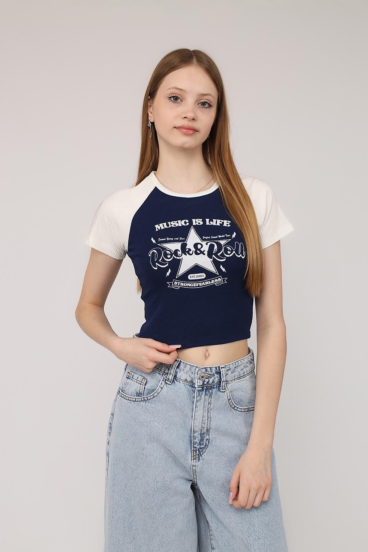 Футболка с коротким рукавом женская ЦБ-00275575 р. 48 Синий (SKT001061940)