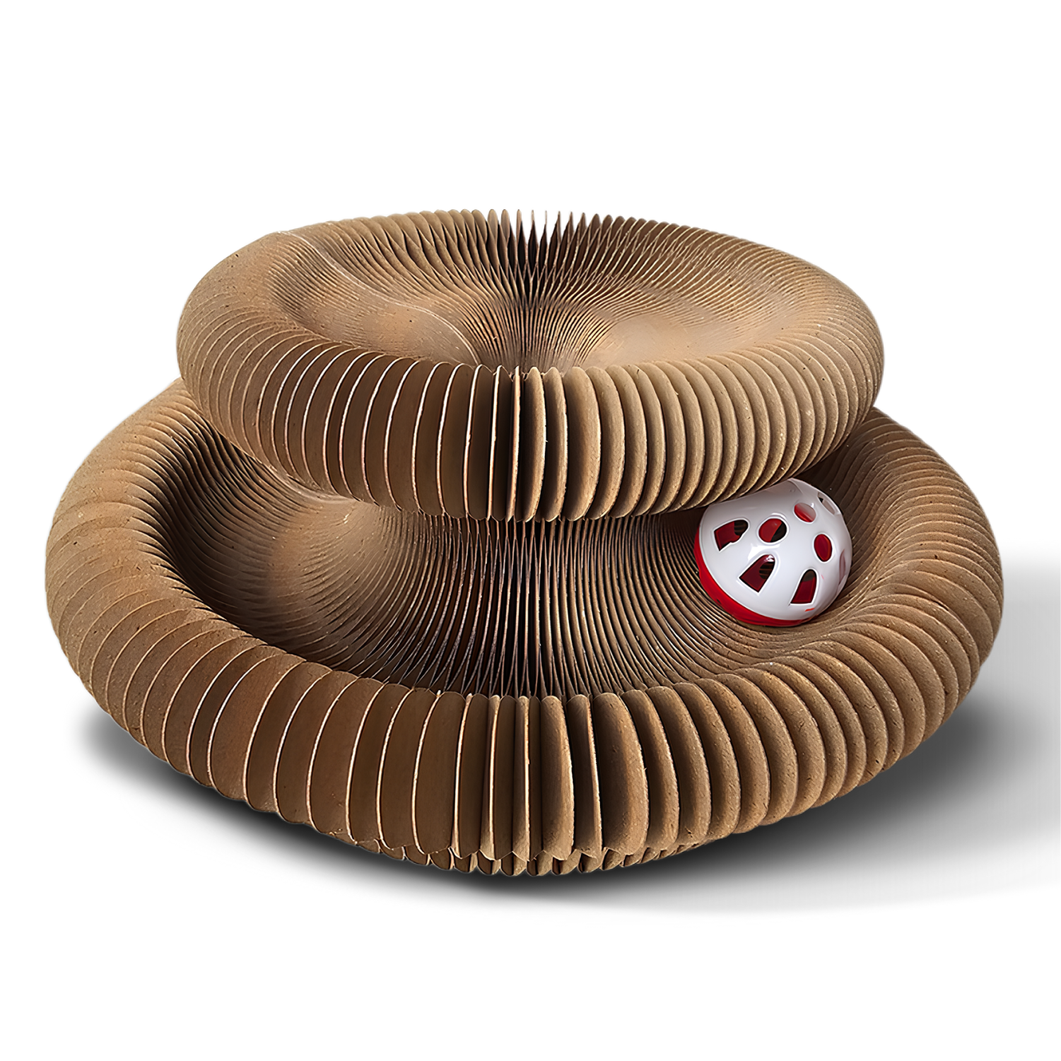 Когтеточка-трансформер для котов картонная гармошка с мячиком (PTK-109)