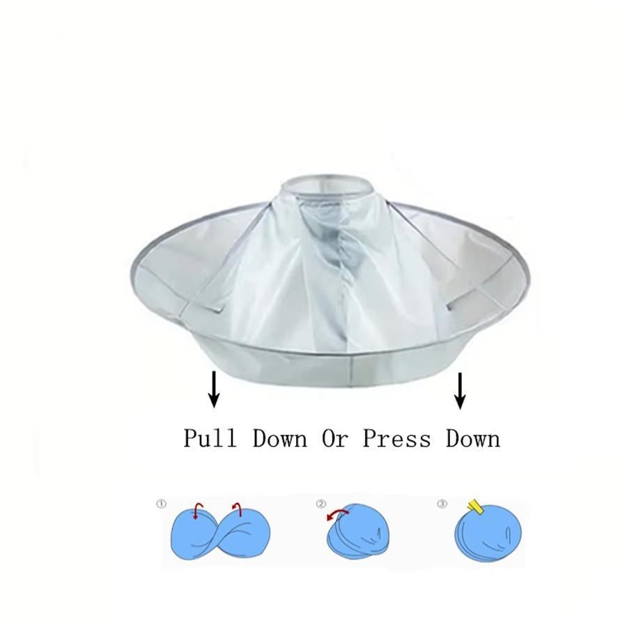 Перукарська накидка-парасолька для стрижки волосся та бороди 60 см Сріблястий - фото 8 Перукарська накидка-парасолька для стрижки волосся та бороди 60 см Сріблястий - фото 8