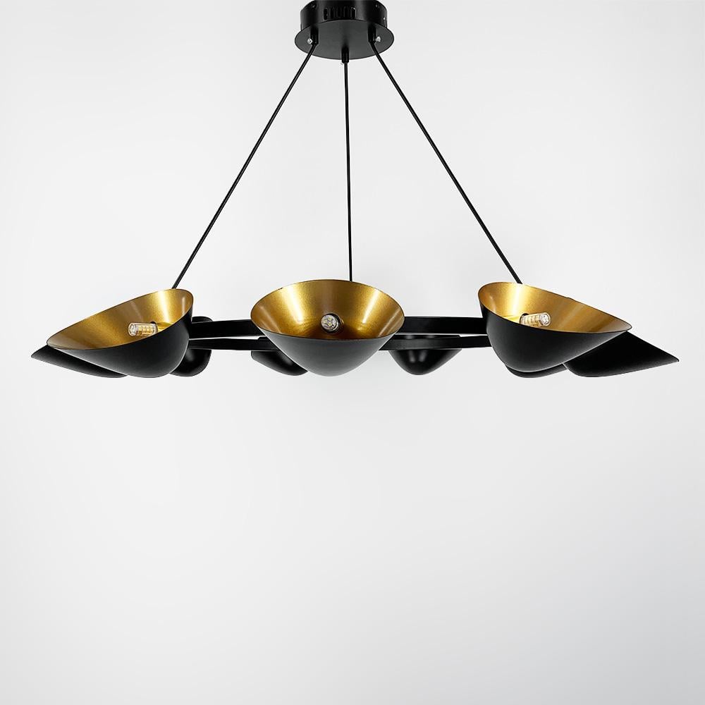 Люстра подвесная LightHouse LNF-17442/9 BK цоколь G9 с поворотными плафонами Черный