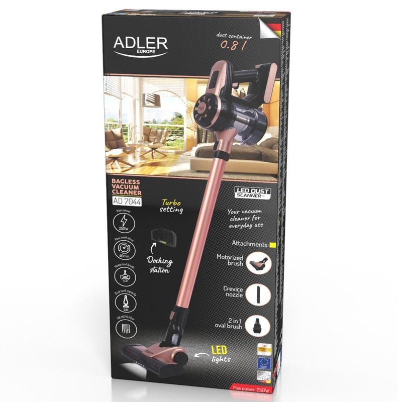 Пылесос вертикальный Adler AD 7044 беспроводной без мешка ручной аккумуляторный 250 Вт 2 режима - фото 10 Пылесос вертикальный Adler AD 7044 беспроводной без мешка ручной аккумуляторный 250 Вт 2 режима - фото 10