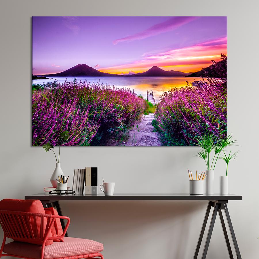 Картина природа Красивое озеро Атитлан 80x54 см (A1128-1)
