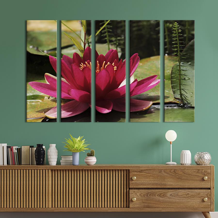 Картина на холсте Чудесный малиновый лотос 87x50 см (1017-51)