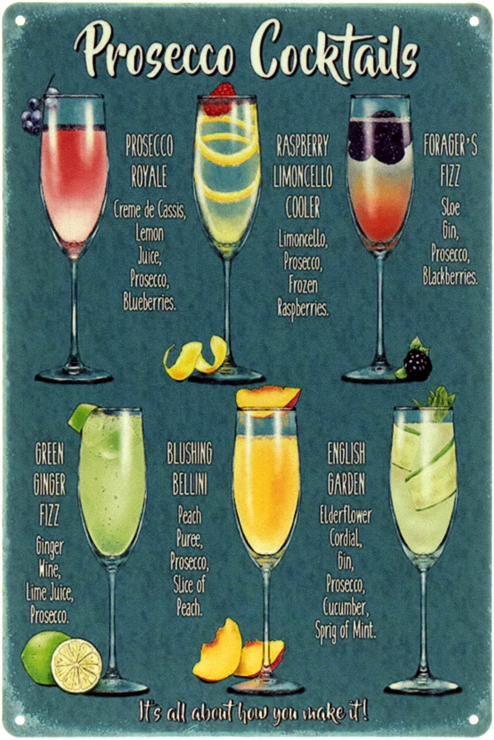 Табличка металева "Prosecco Cocktails" 20x30 см (ms-104464) Табличка металева "Prosecco Cocktails" 20x30 см (ms-104464)
