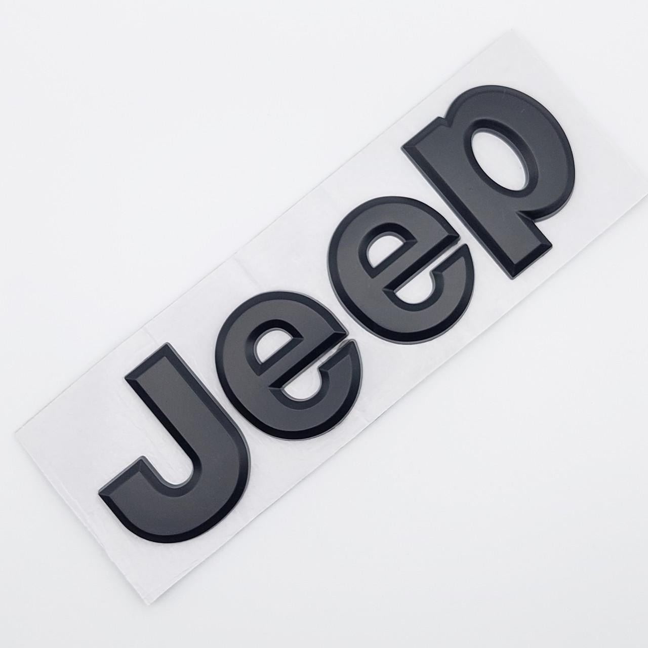 Эмблема надпись Jeep ABS 14х4,2 см Черный матовый (1773795850)