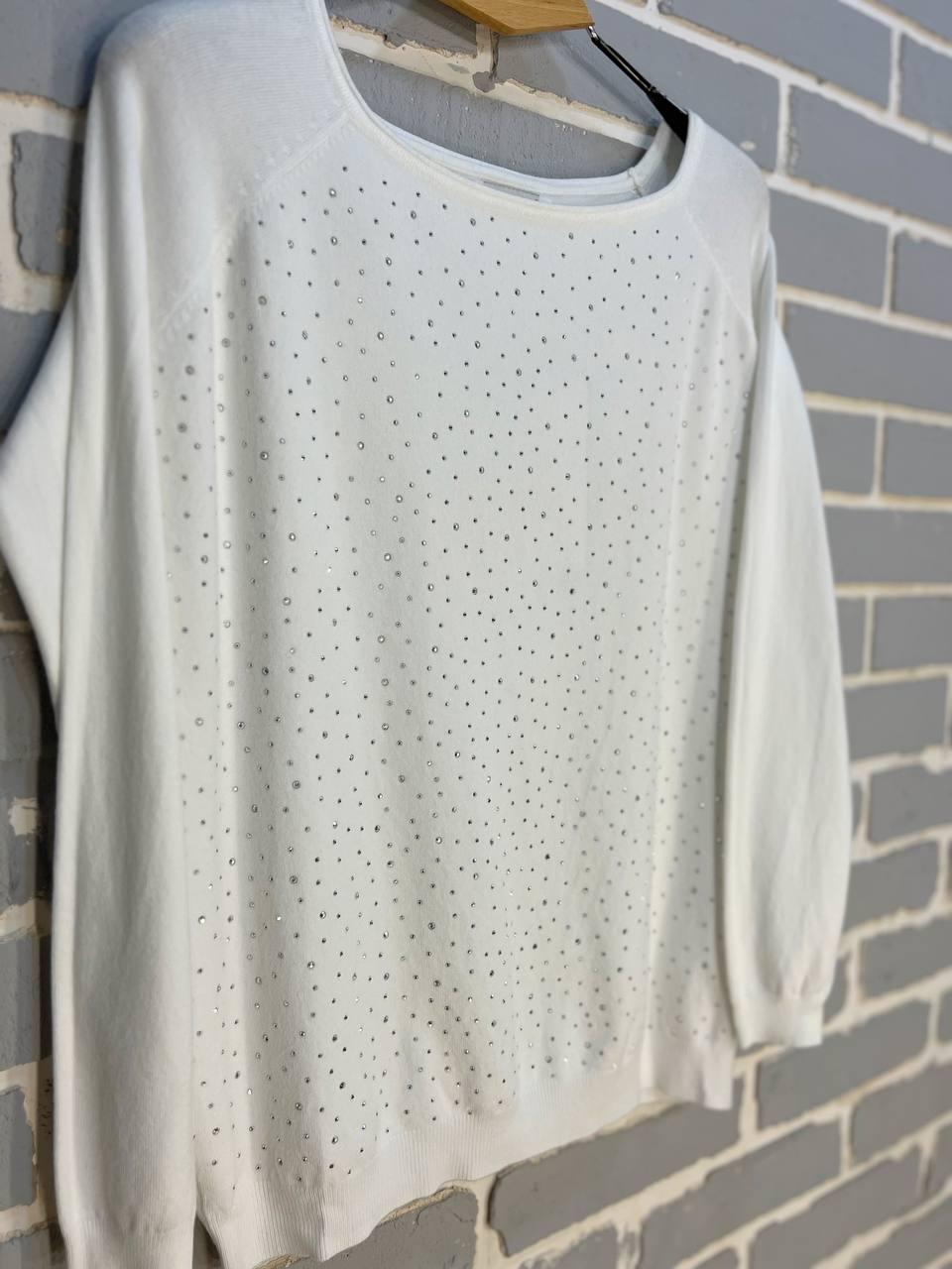 Джемпер жіночий ACCORDDREAM 9067 тонкий светр розсип камінців OS Білий (959) - фото 7 Джемпер жіночий ACCORDDREAM 9067 тонкий светр розсип камінців OS Білий (959) - фото 7