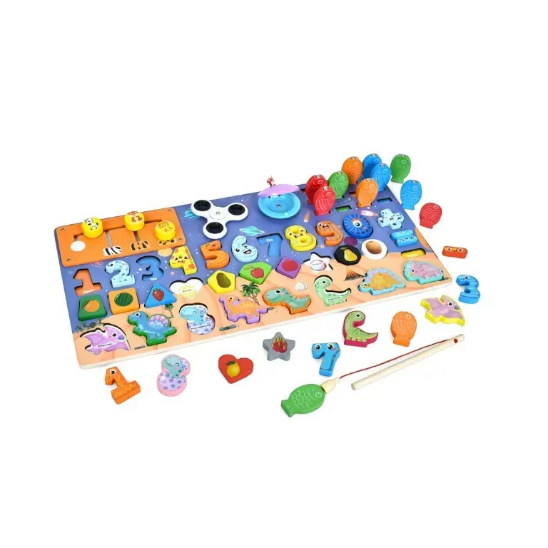 Игрушка для малышей Limo Toy Игровое поле Эра динозавров из дерева 45х22,5 см Разноцветный (150-98-MD1376)