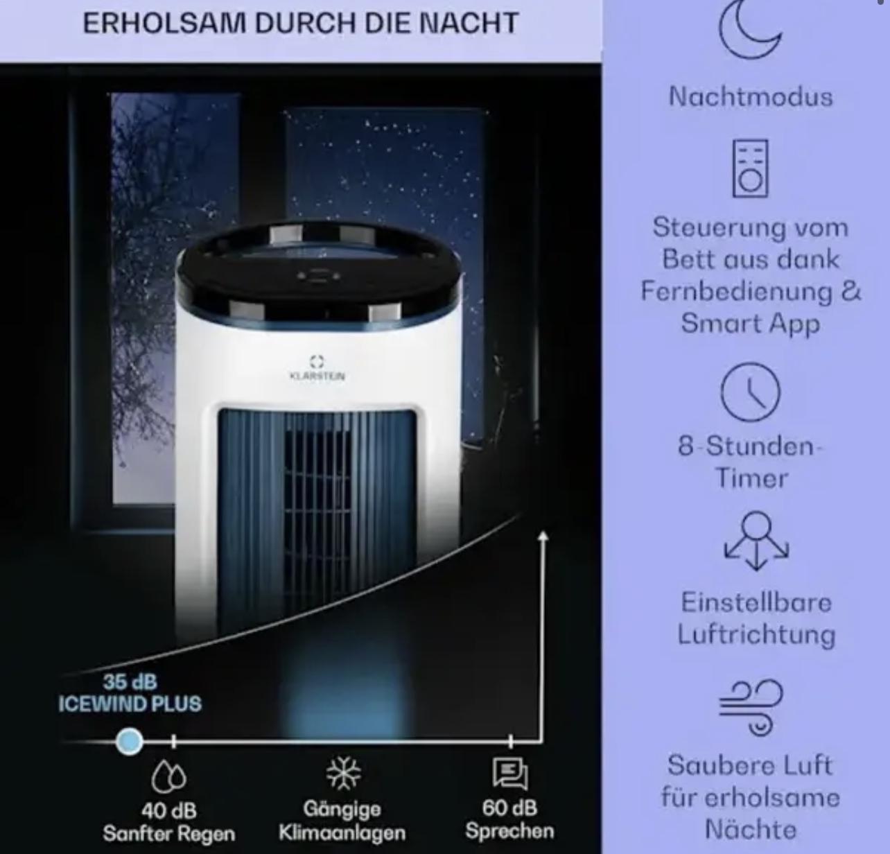 Вентилятор KLARSTEIN IceWind Plus Smart 4в1 330 м3/час (10040209) - фото 3