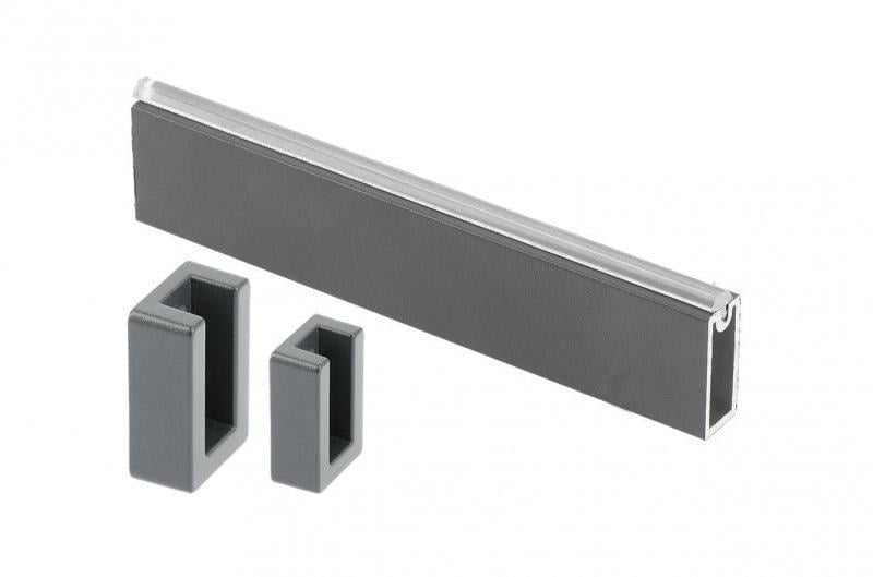 Штанга GTV Elite с антискользкой вставкой L-3000 мм и 2 крепления без заглушки Графит (WG-RRPS300-60)