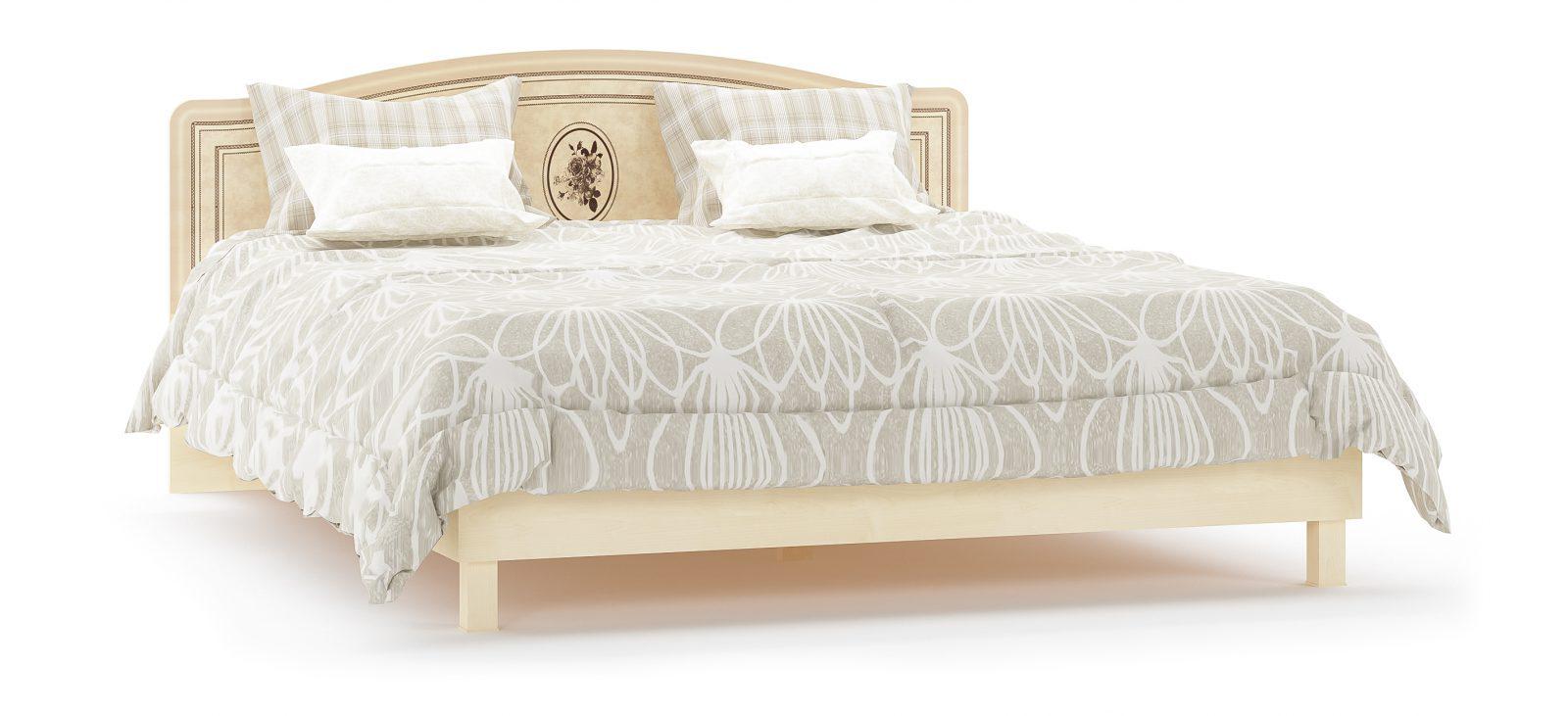 Двуспальная Кровать классическая Mebel Service Флорис 160х200 см с ламелями без матраса Клен Двуспальная Кровать классическая Mebel Service Флорис 160х200 см с ламелями без матраса Клен