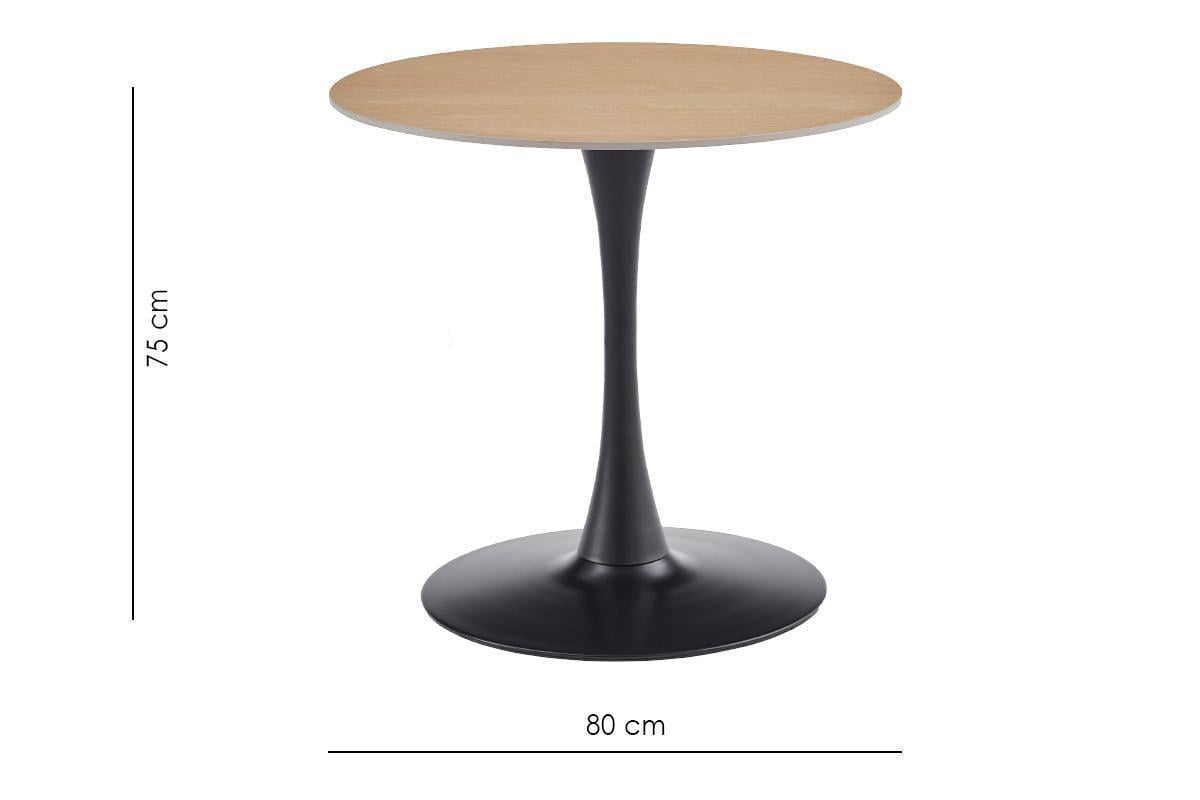 Стіл обідній Olsen Ø 80 см Wooden top Black base (13836) - фото 7