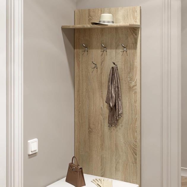 Вешалка на стену Еверест Соната-600 Дуб сонома (118371)