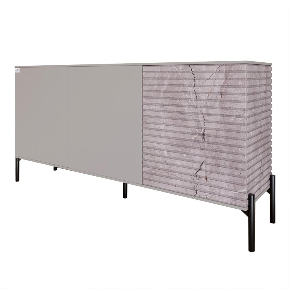 Комод закрытый в гостиную Lion Грей на черных металлических ножках 154x38x76,5 см Кашемир/Камень (000-000-2150) - фото 2 Комод закрытый в гостиную Lion Грей на черных металлических ножках 154x38x76,5 см Кашемир/Камень (000-000-2150) - фото 2