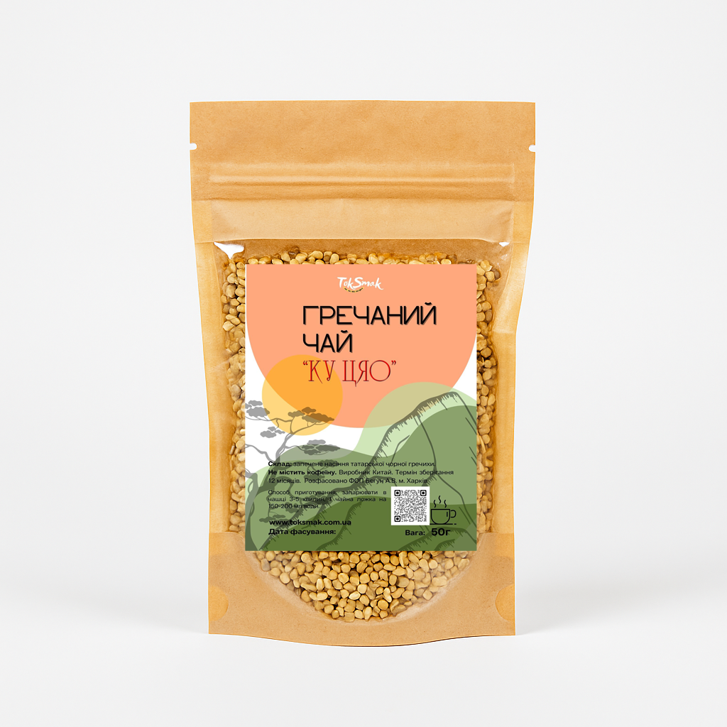 Гречаний чай КУ-ЦЯО смак печива TokSmak 50 г (2522575111)