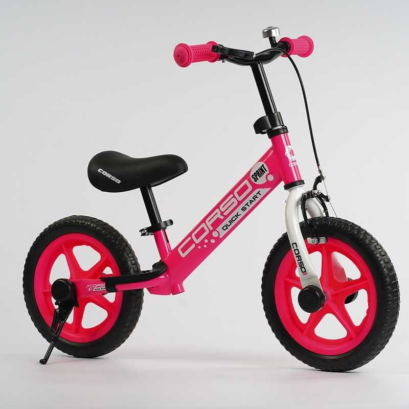 Беговел Corso 127212 12" с резиновыми колесами Pink