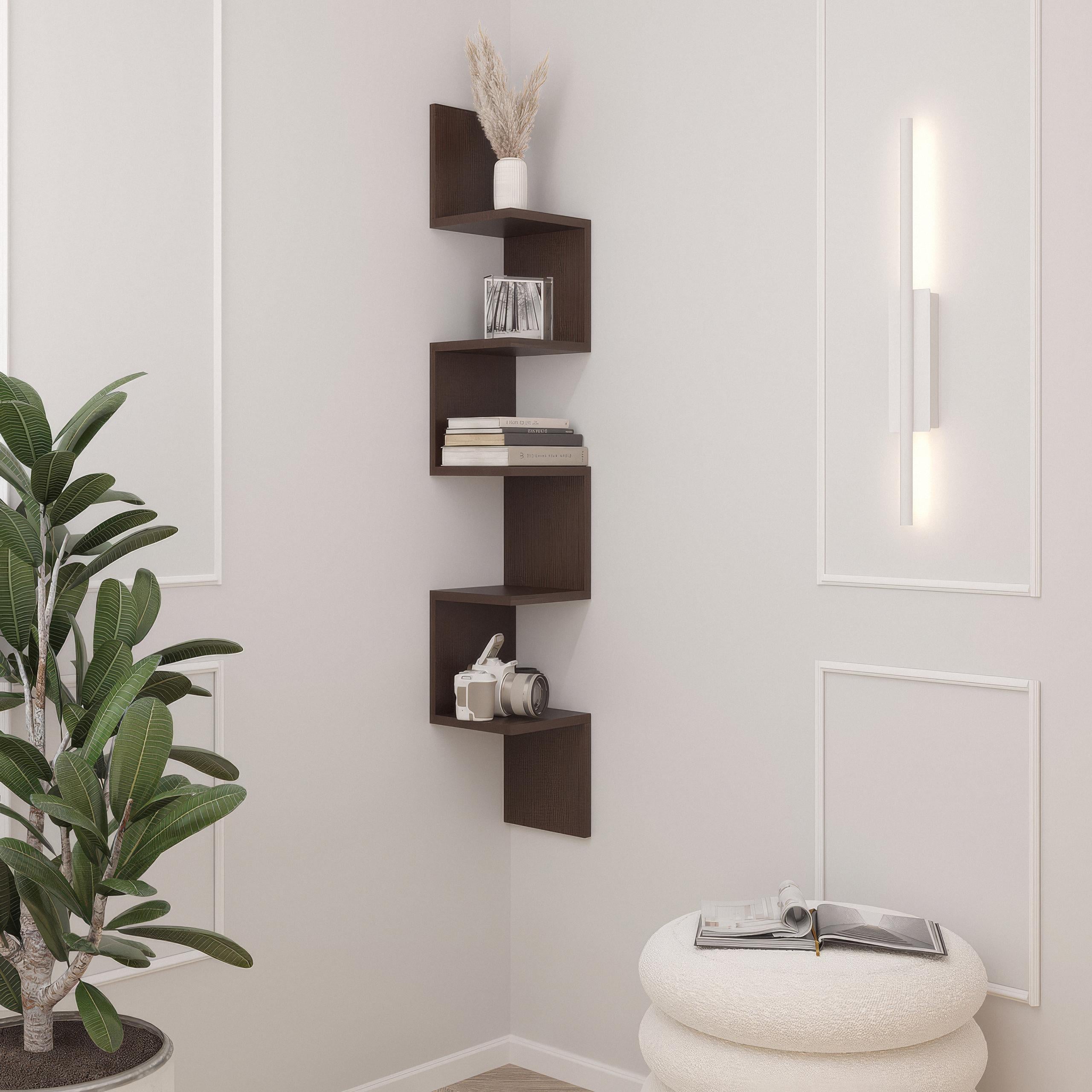 Полка угловая навесная M-9 200x200x1280 мм Венге Темный