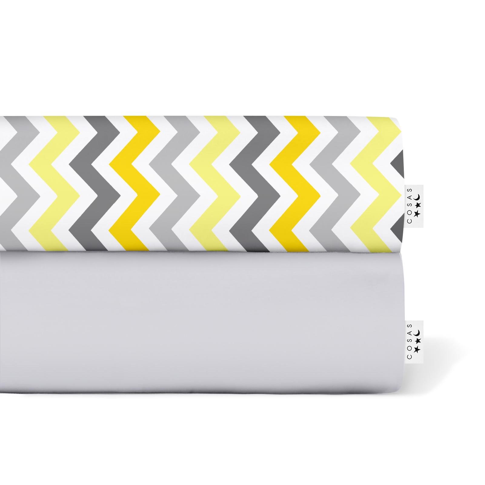 Набір простирадл Cosas Grey Zig Color Yellow 155х240 см 2 шт. (4822052024133)