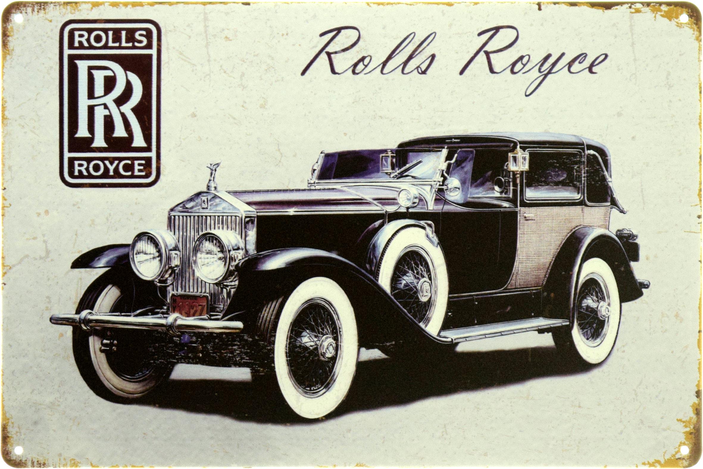 Табличка металлическая "Rolls-Royce Phantom II" 20x30 см (ms-104089)