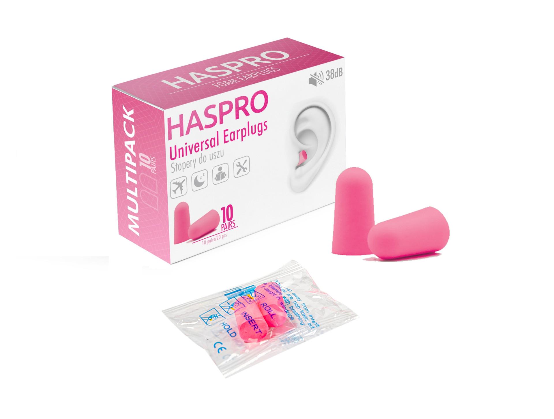 Беруши для сна пенные HASPRO MULTI10 SNR 38 дБ Розовый 10 пар (1121-02) - фото 2