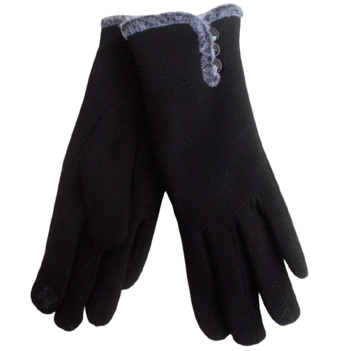 Перчатки сенсорные на меху Anjela А12 р. 6,5 Черный (1402110123)