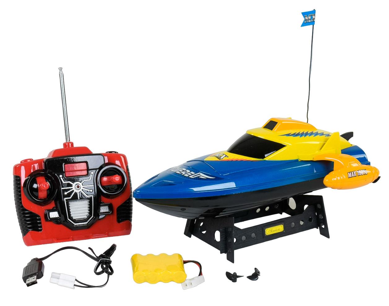 Катер на радіокеруванні ZHI MING XING із акумулятором 4,8V Yellow/Blue (56377) - фото 1