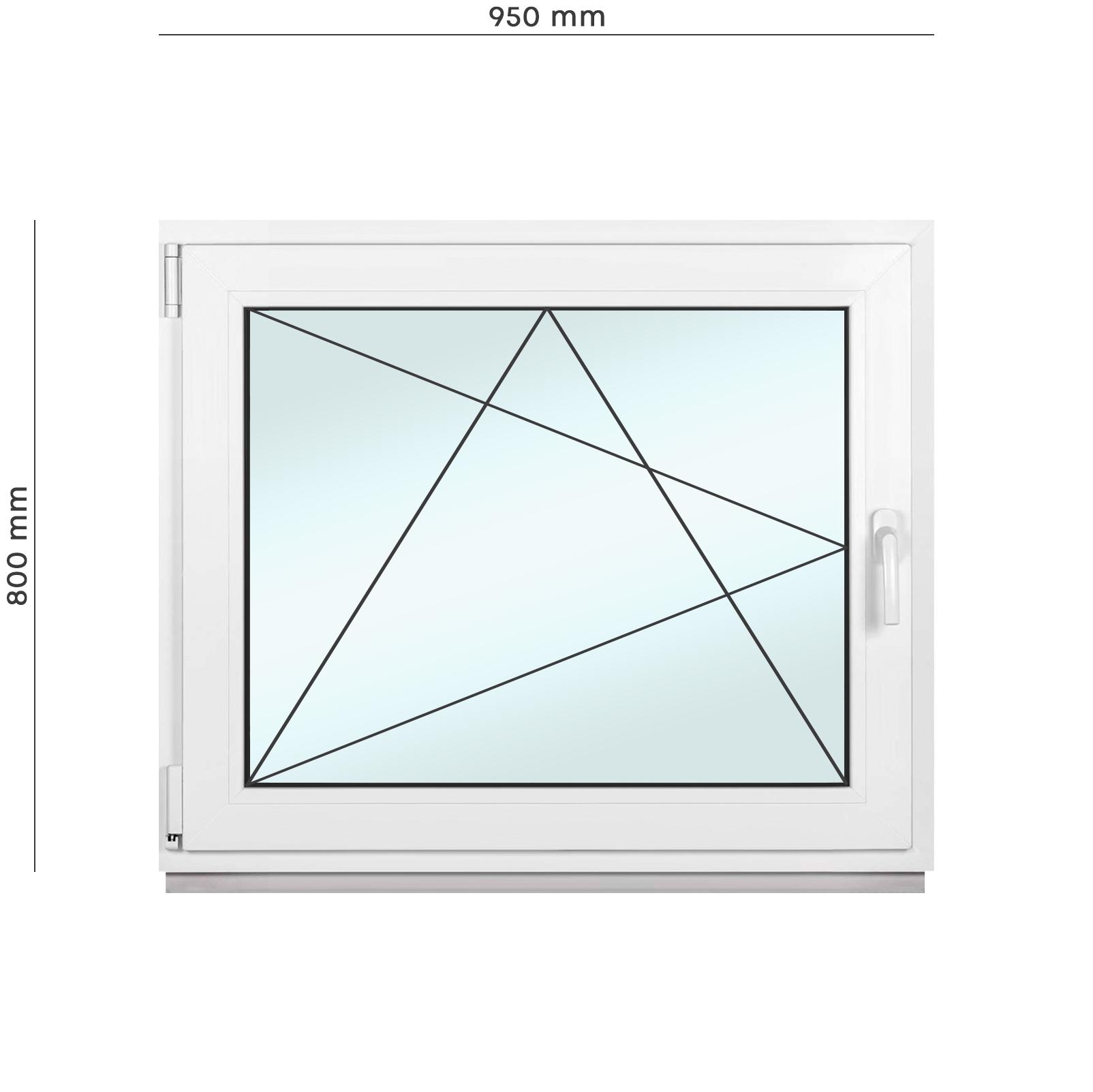 Вікно металопластикове Framex поворотно-відкидне з лівим відкриттям 950х800 мм Білий - фото 2