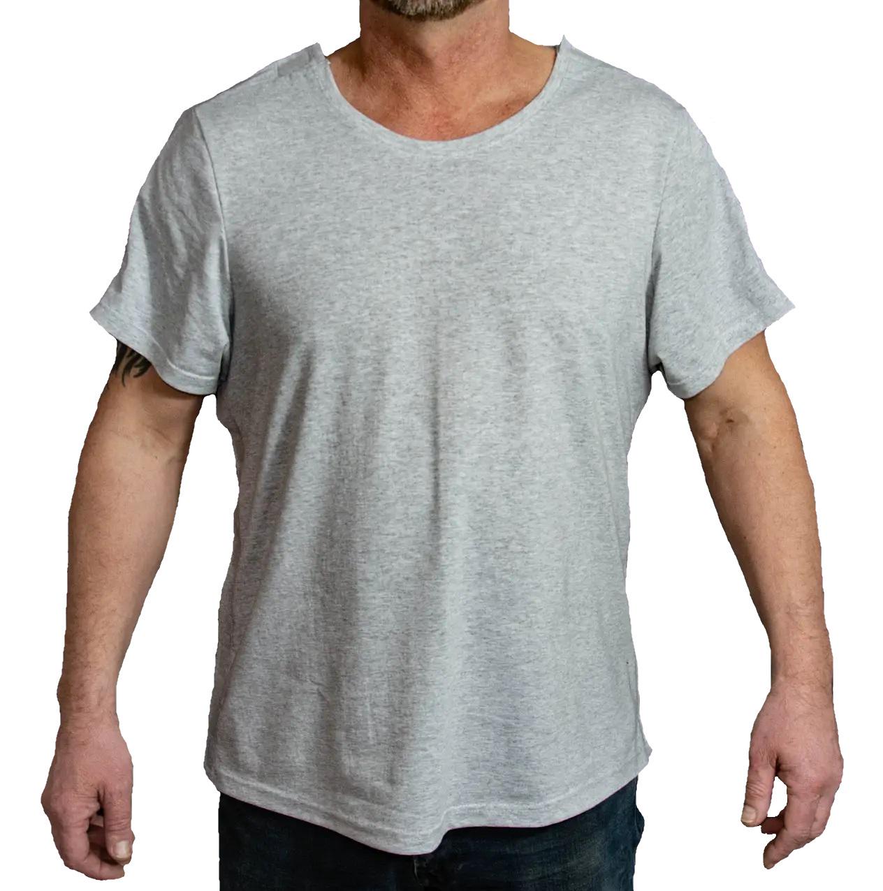 Футболка адаптивна чоловіча при травмуванні Kirasa KI4274XL 58 4XL Сірий меланж (33649) - фото 1 Футболка адаптивна чоловіча при травмуванні Kirasa KI4274XL 58 4XL Сірий меланж (33649) - фото 1