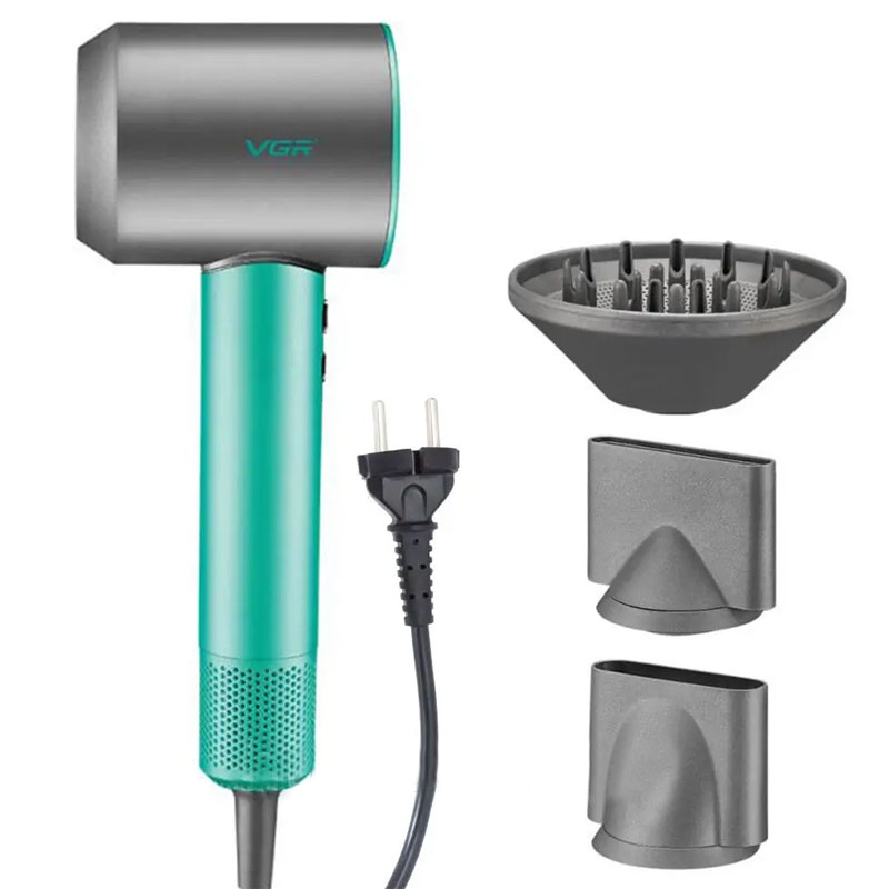 Фен для волос VGR V-440 профессиональный 1400 Вт Green (tf7291) - фото 4 Фен для волос VGR V-440 профессиональный 1400 Вт Green (tf7291) - фото 4
