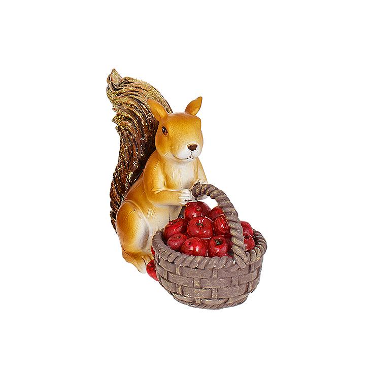 Декоративная статуэтка BonaDi Белка с яблочками в корзине 16 см (218-290)
