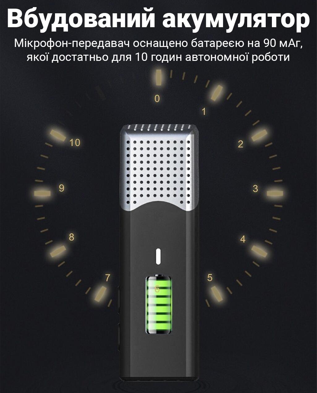 Микрофон беспроводной петличный Savetek P35 Type-C для Android смартфонов/ноутбуков/планшетов с зарядным кейсом до 20 м - фото 11