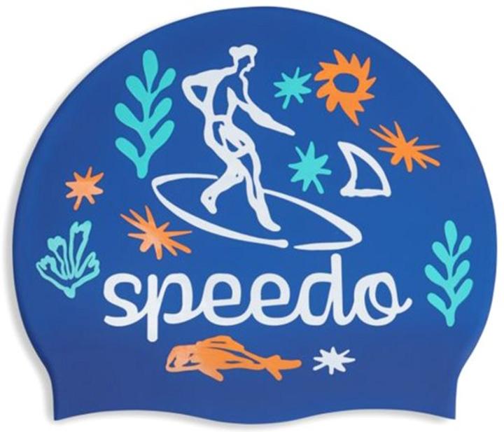 Шапка для плавання Speedo SLOGAN PRT CAP JU/JF/JM OSFM Синій (8-0838616700) - фото 2