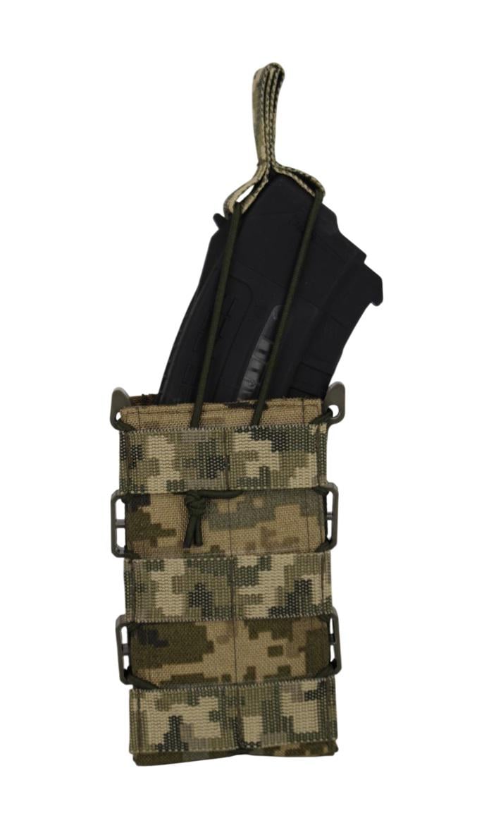 Подсумок полимерный каркасный для 1 магазина АК Cordura 1050 ТТХ Пиксель (00003393)