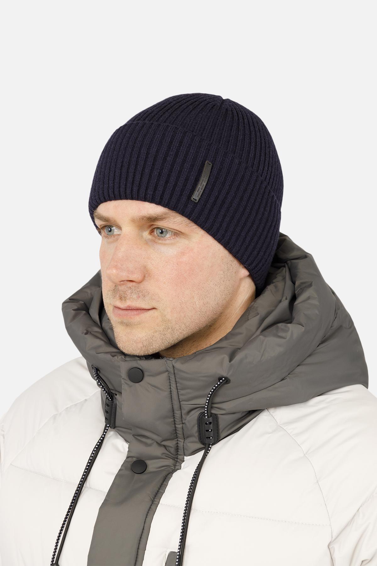 Шапка мужская с отворотом 58-60 см Темно-синий (ЦБ-00260756)