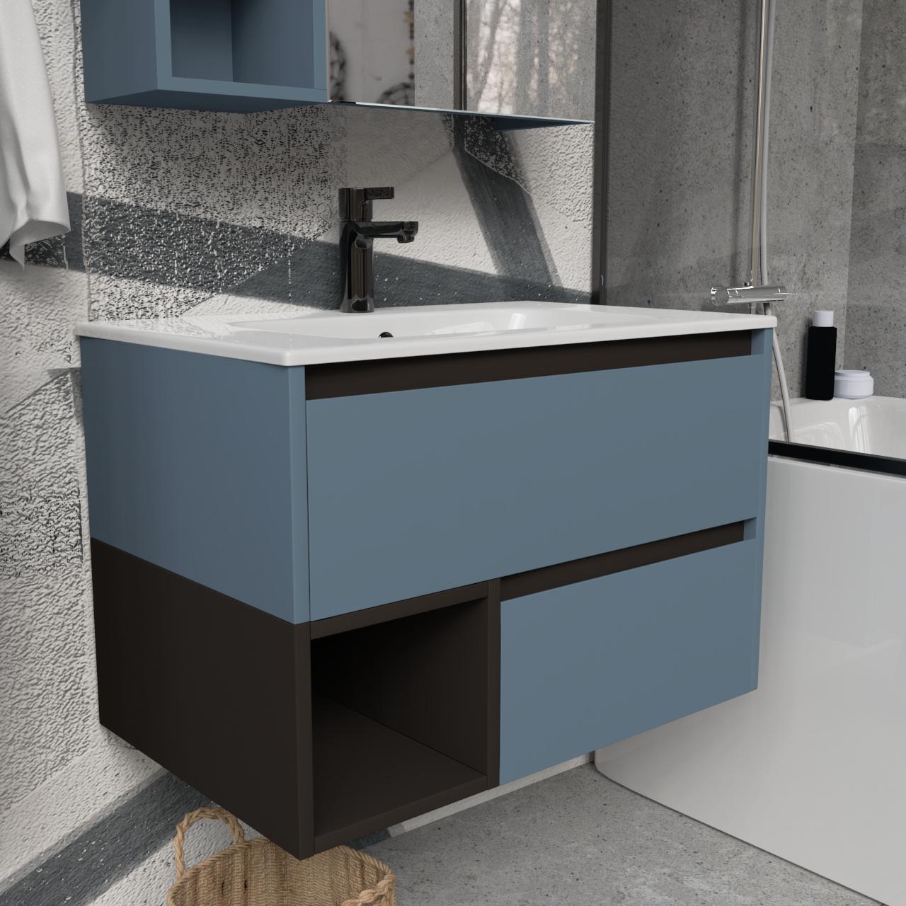 Тумба подвесная с раковиной MVK Vostok Craft 70 В2 700х450х530 мм Синий Альби (c270alb) - фото 2 Тумба подвесная с раковиной MVK Vostok Craft 70 В2 700х450х530 мм Синий Альби (c270alb) - фото 2