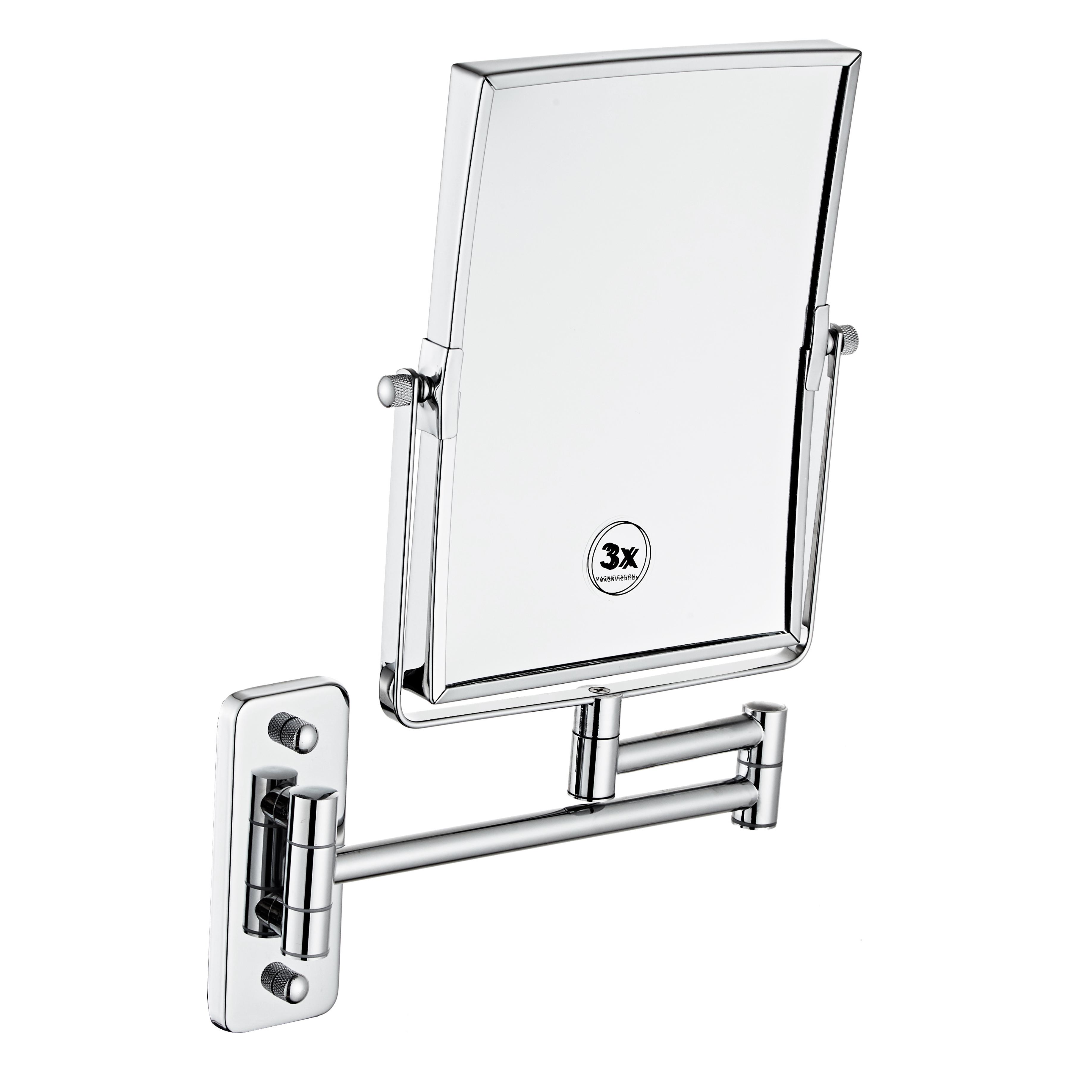 Зеркало для ванной комнаты косметическое VOLLE 2500.280401 прямоугольное Хром