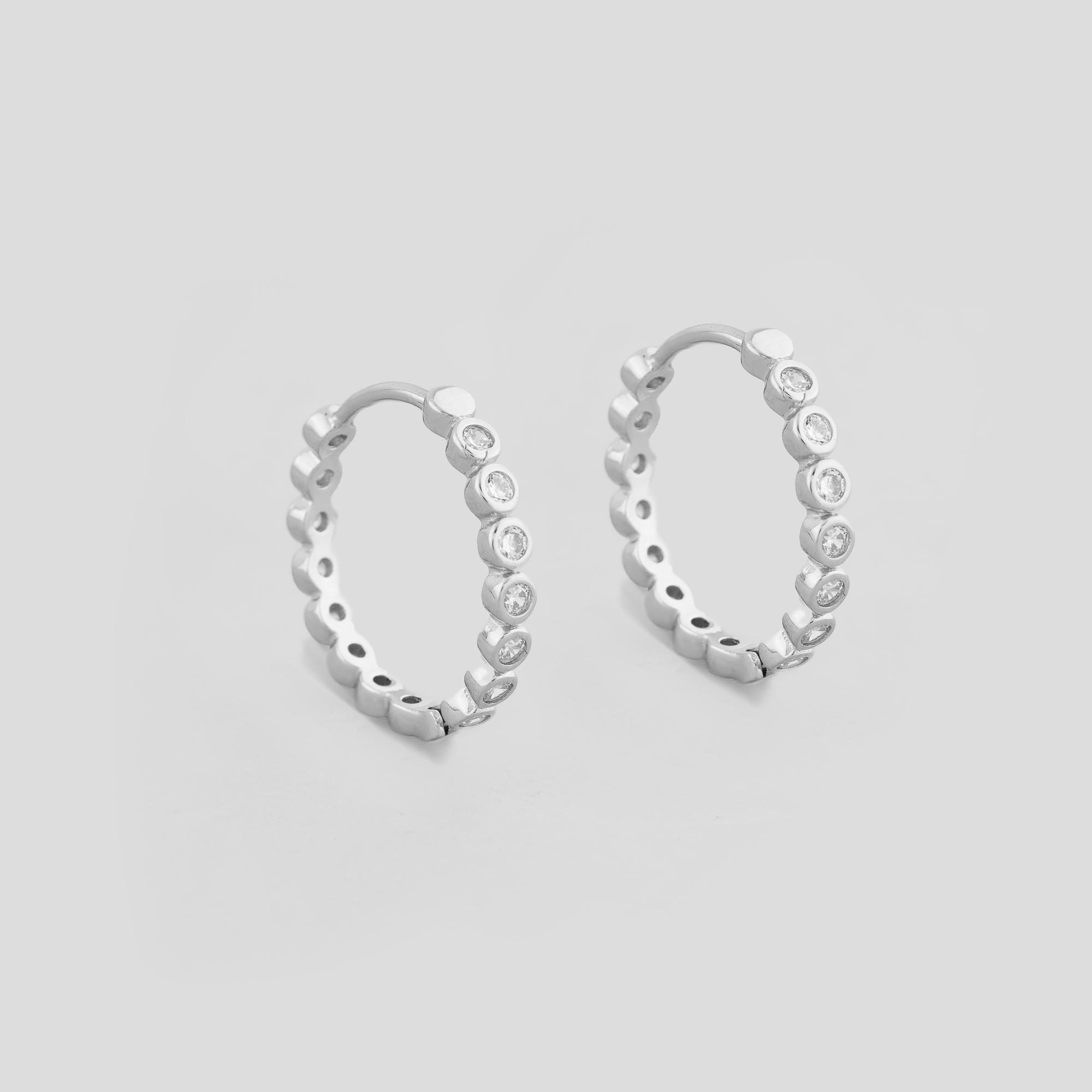 Серебряные серьги Minimal Счастливые мгновения (15633)