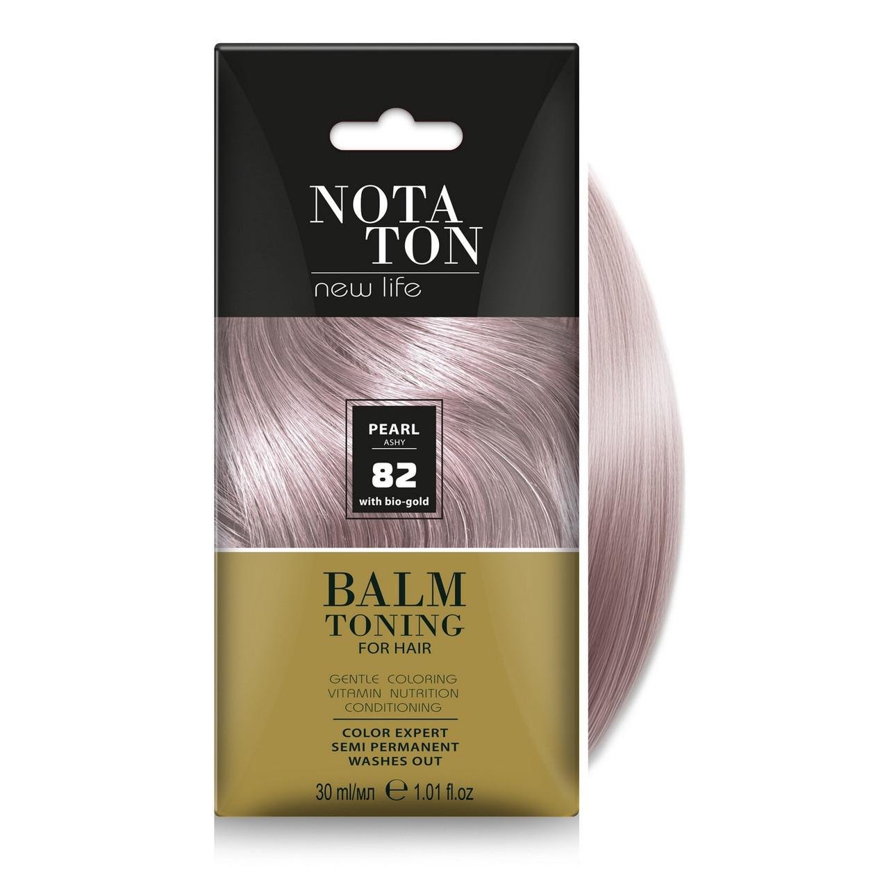 Бальзам тонуючий для волосся NOTA TON з біо-золотом саше 30 мл №82 Перлинно-попелястий (2733123189)