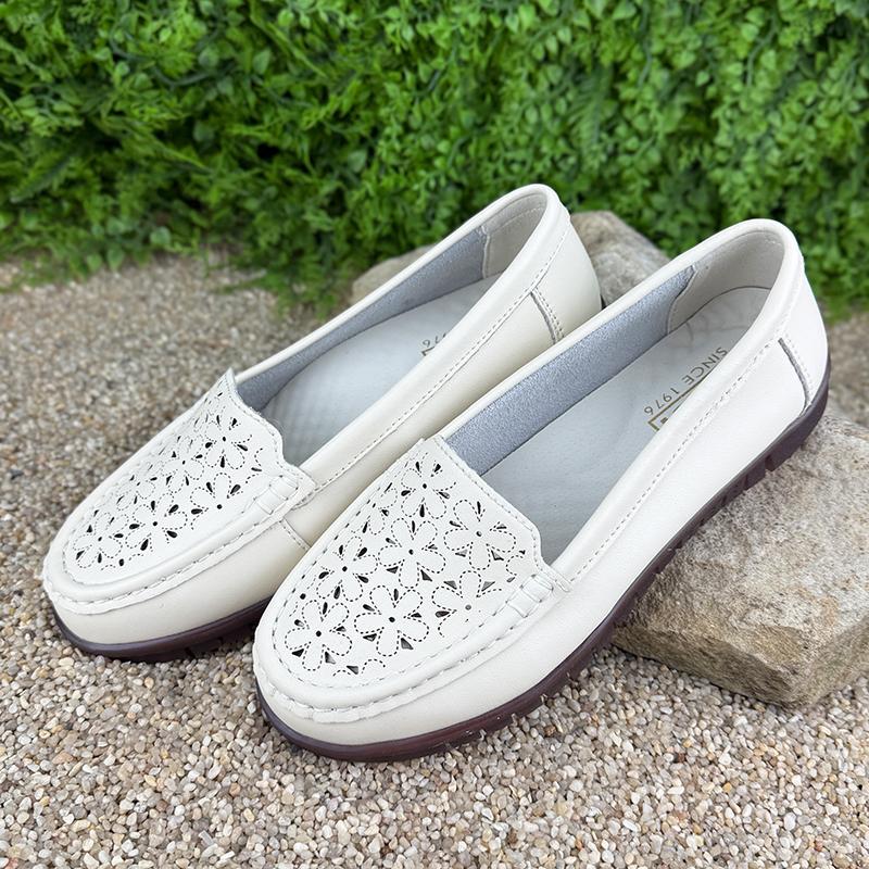 Мокасини жіночі перфорована шкіра Е-007086-6 p. 40 25,5 см Молочний - фото 2 Мокасини жіночі перфорована шкіра Е-007086-6 p. 40 25,5 см Молочний - фото 2