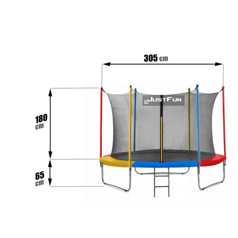 Батут Just Fun з сіткою 305 см + драбинка Multicolor - фото 2