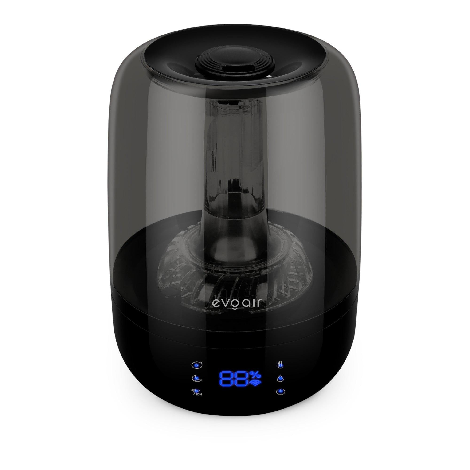 Увлажнитель воздуха Evoair LUNO black Smart WiFi до 30 м² датчик влажности и температуры до 16 ч 2,5 л (30292 EvoairLunoBlack)