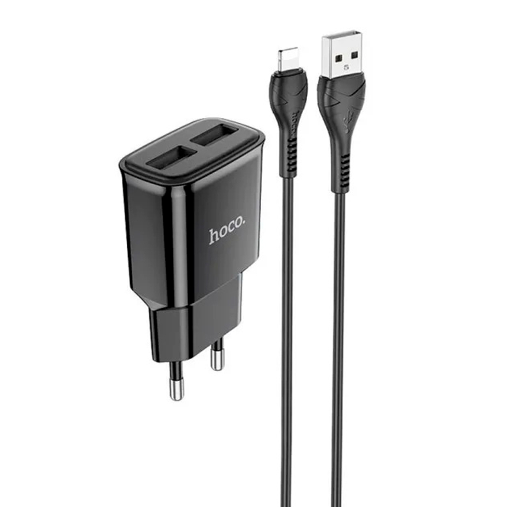 Зарядний пристрій мережевий Hoco C88A 110-240V Lightning 2xUSB 2,4A 1 м (26441844) Зарядний пристрій мережевий Hoco C88A 110-240V Lightning 2xUSB 2,4A 1 м (26441844)