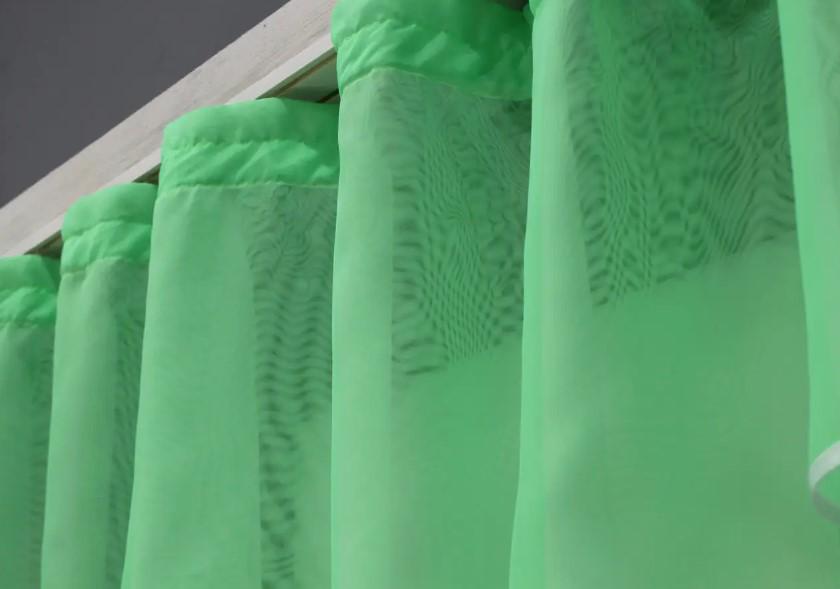 Занавеска на кухню шифон 280х170 см Белый/Мятный (047к) - фото 5 Занавеска на кухню шифон 280х170 см Белый/Мятный (047к) - фото 5