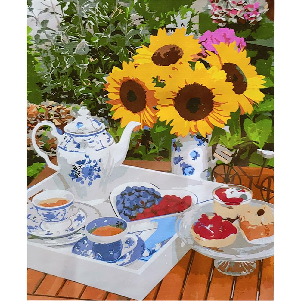 Картина за номерами Strateg Преміум Солоденьке з чаєм 40x50 см (SY6672) Картина за номерами Strateg Преміум Солоденьке з чаєм 40x50 см (SY6672)