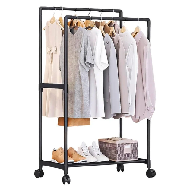 Вішалка на колесах для речей та взуття YH9918-1 112х56х30 см Чорний (opt-104639)