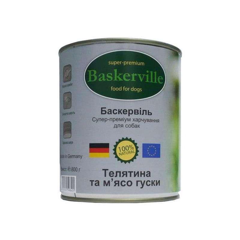 Корм влажный для собак Baskerville Телятина и мясо гуся 800 г (4250231598401)