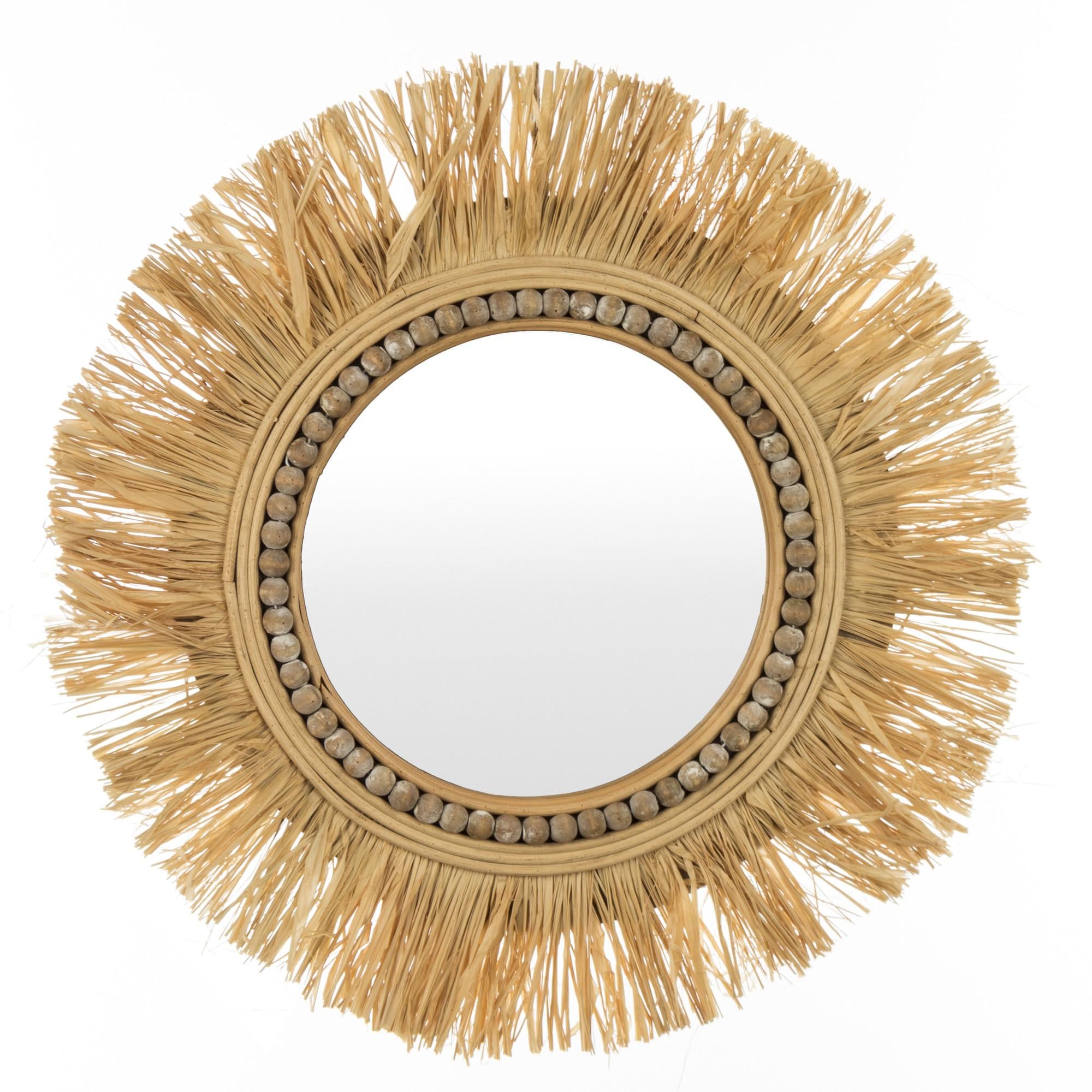 Дзеркало ручної роботи у стилі бохо/сканді 53x53x3 см (145426)