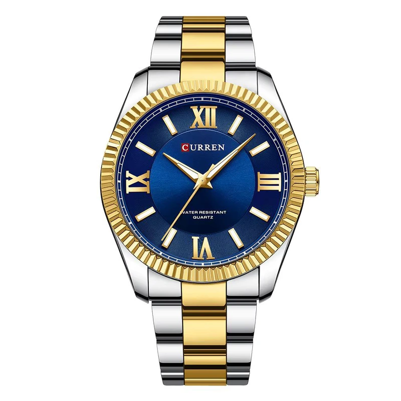 Наручний годинник Curren 8453 Gold Silver Blut (42312)